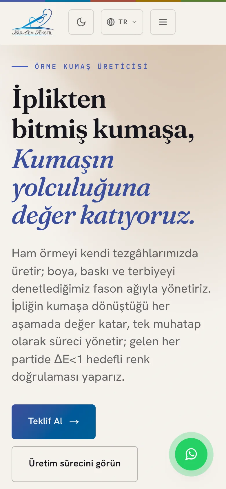 Ham Örme Kumaş Üreticisi · Fason Boya & Baskı — KARCEM
